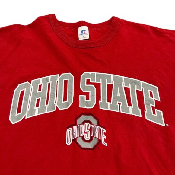 True Vintage mens Ohio State T shirt red pit to pit 22in length 27in Large 1990s - Picture 3 of 4